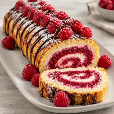 Gâteau roulé à la framboise facile