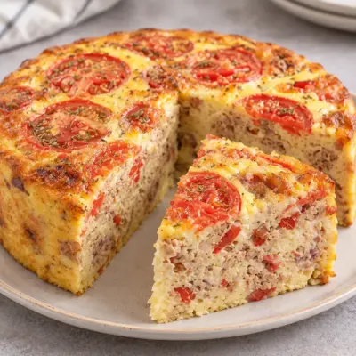 Gâteau salé au thon et aux tomates facile