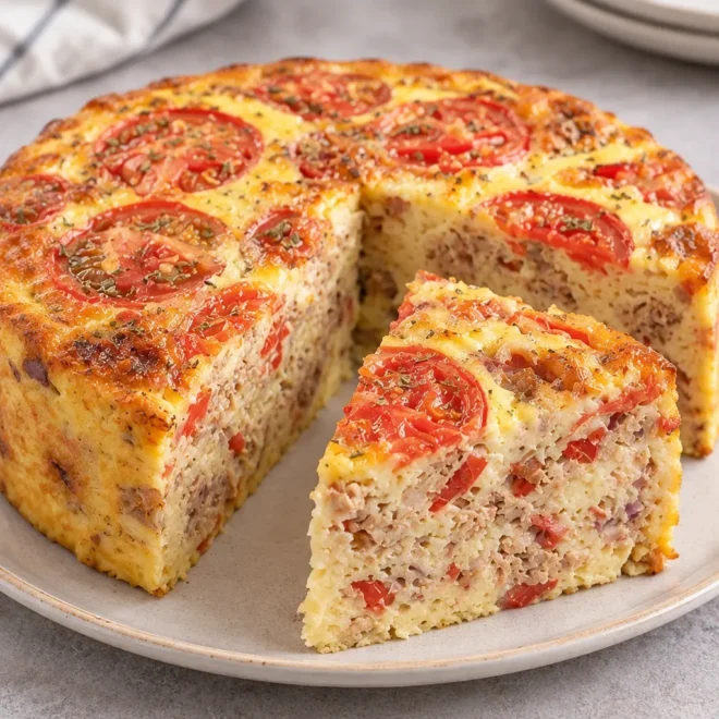 Gâteau salé au thon et aux tomates facile