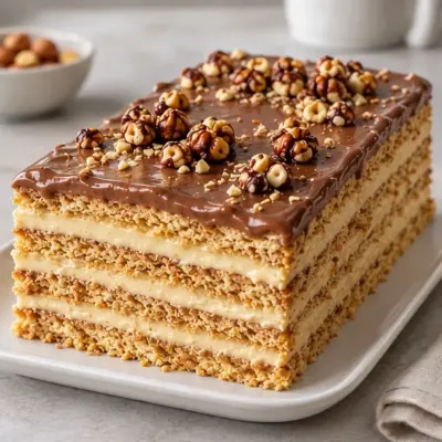 Gâteau sans cuisson : recette chocolat noisettes