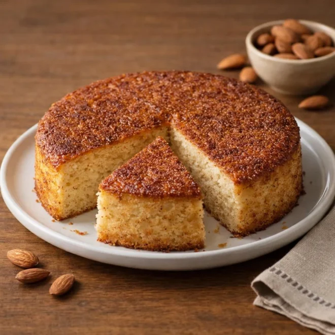 Gâteau au yaourt et amande sans œufs (moelleux et parfumé)