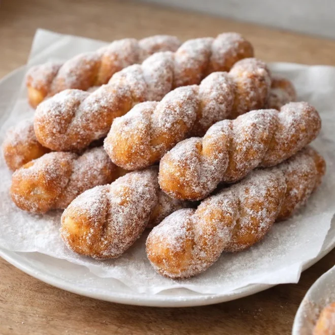 Gâteaux de sucre tordus : beignets moelleux au sucre