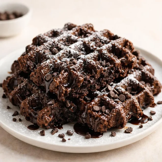 Gaufres brownie : crousti-fondant au chocolat