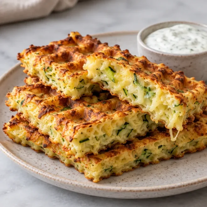 Gaufres de courgette, recette facile au fromage