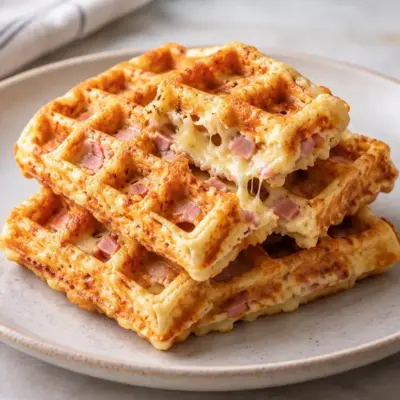 Gaufres salées au jambon et au fromage faciles