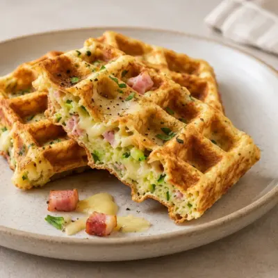 Gaufres salées courgette jambon fromage faciles
