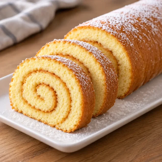 Génoise roulée pour bûche moelleuse
