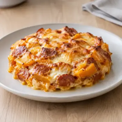 Gratin de butternut au chorizo et au chèvre