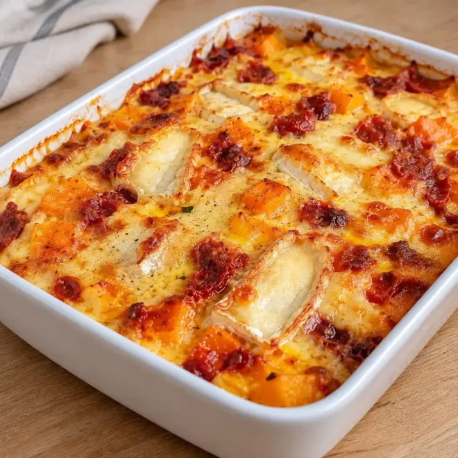 Gratin de butternut au chorizo et chèvre
