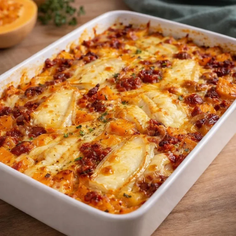 Gratin de butternut au chorizo et chèvre