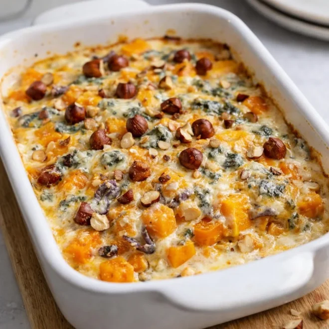 Gratin de butternut au fromage bleu : fondant au four