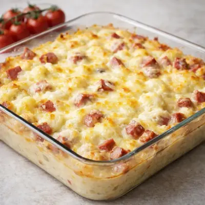 Gratin de chou-fleur au jambon, facile et gourmand