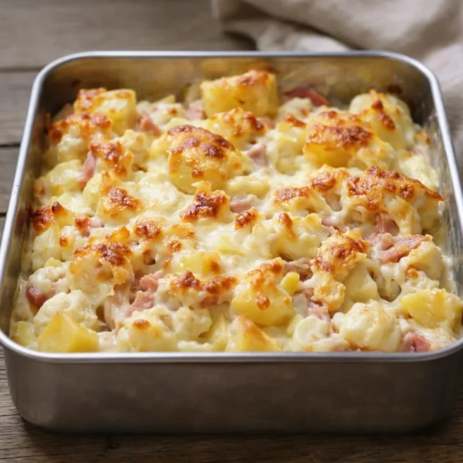 Gratin de chou-fleur et pommes de terre sans béchamel