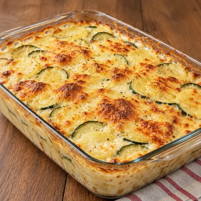 Gratin dauphinois aux courgettes fondant et crémeux