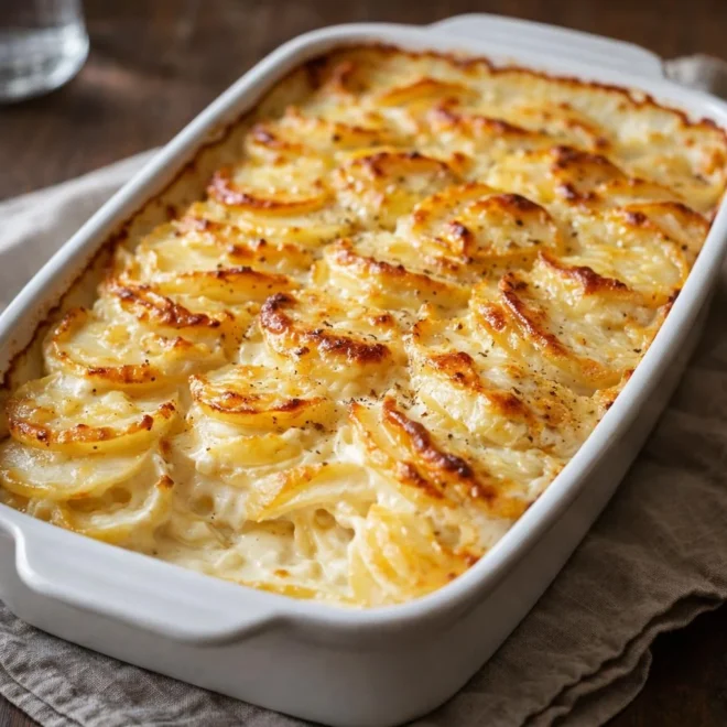 Gratin dauphinois traditionnel à l’ail et à la muscade