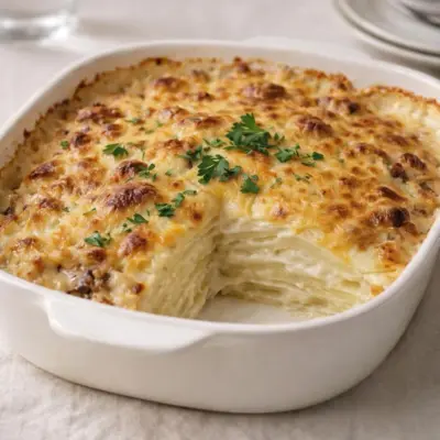 Gratin dauphinois traditionnel à l’ail et à la muscade