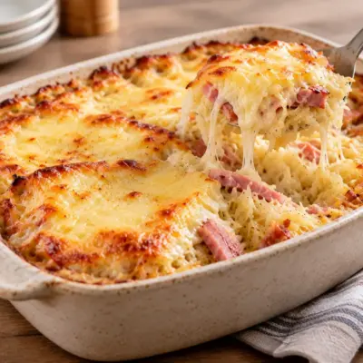 Gratin de chou facile au jambon et fromage
