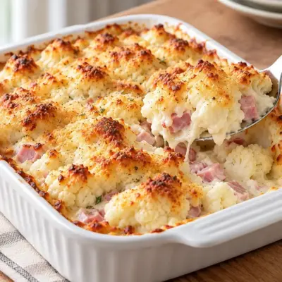 Gratin de chou-fleur au jambon facile