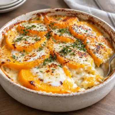 Gratin de courge facile au chèvre frais