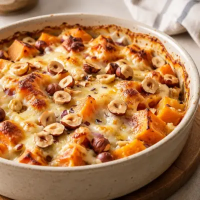 Gratin de courge butternut et patate douce facile
