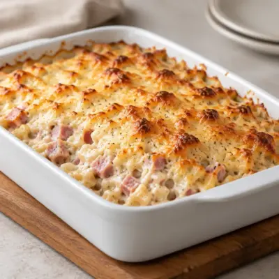 Gratin de crozets au jambon et au Boursin