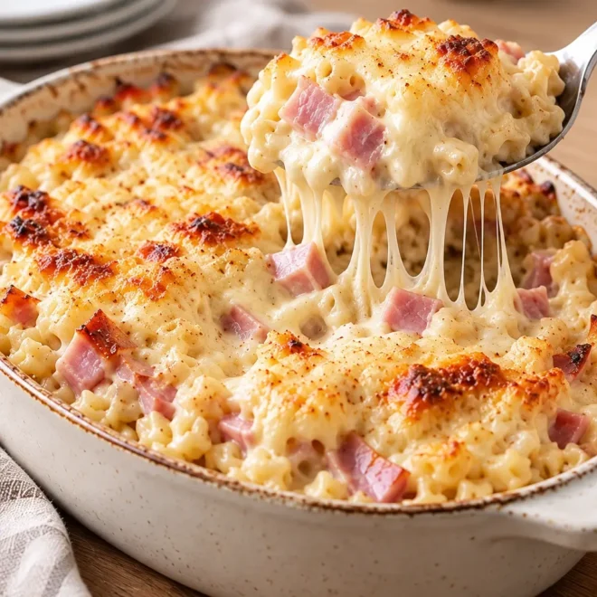 Gratin de macaronis au jambon facile