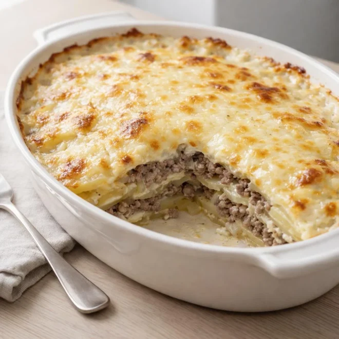 Gratin de pommes de terre au bœuf haché fondant