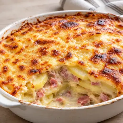 Gratin de pommes de terre au jambon facile