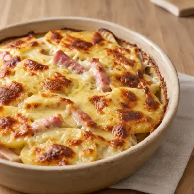 Gratin de pommes de terre au jambon facile