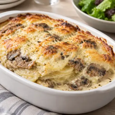 Gratin de pommes de terre aux champignons facile