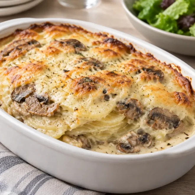 Gratin de pommes de terre aux champignons facile