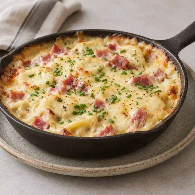 Gratin de ravioles facile, jambon et raclette