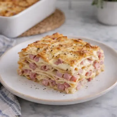Gratin de tortillas au jambon et au camembert