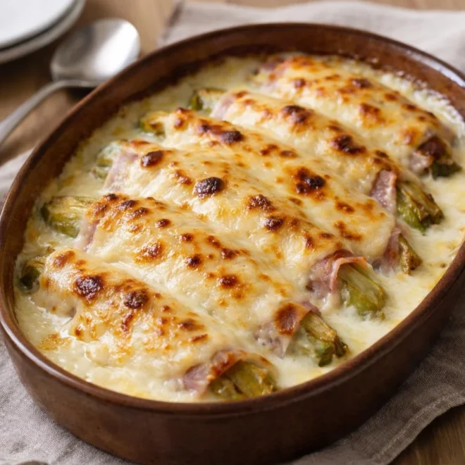 Gratin d’endives au jambon (chicons) à la béchamel