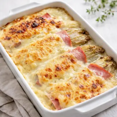 Gratin d’endives au jambon à la béchamel : facile