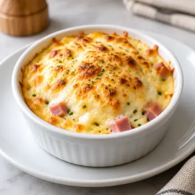 Gratin individuel jambon fromage facile