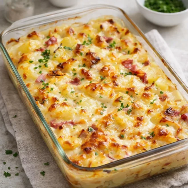 Gratin de pommes de terre à la cancoillote au four