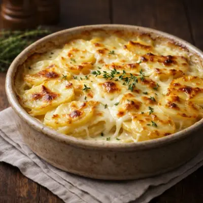 Gratin pommes de terre au chèvre fondant, facile