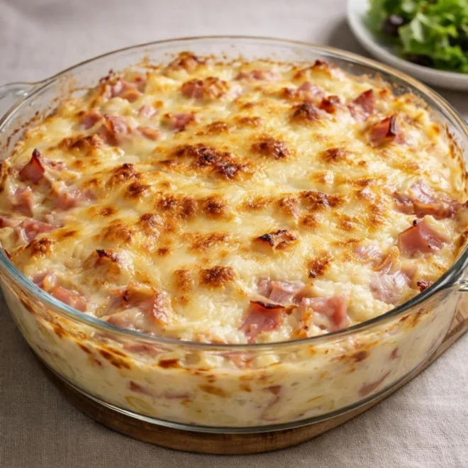 Gratin de pommes de terre jambon mozzarella, fondant