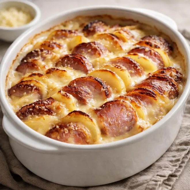 Gratin de pommes de terre Morteau & cancoillotte