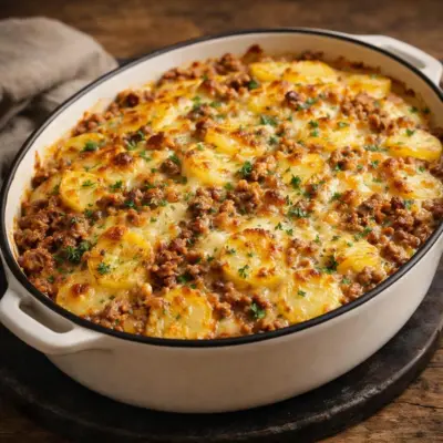 Gratin de pommes de terre à la viande hachée