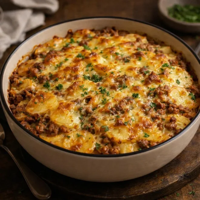 Gratin de pommes de terre à la viande hachée facile