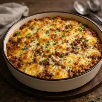 Gratin de pommes de terre à la viande hachée