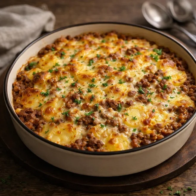 Gratin de pommes de terre à la viande hachée