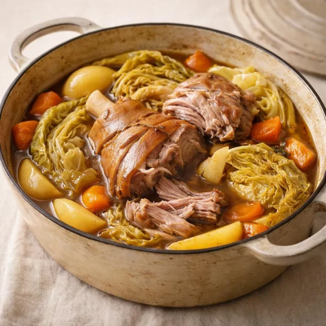 Recette jarret de porc braisé chair fondante