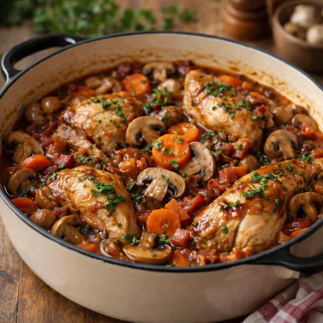 Recette lapin chasseur aux champignons : mijoté traditionnel