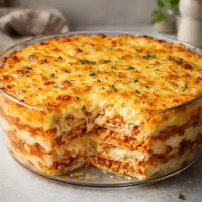 Lasagne au poulet sauce tomate béchamel fromage