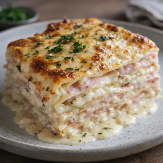 Recette lasagnes au jambon et fromage gratinées
