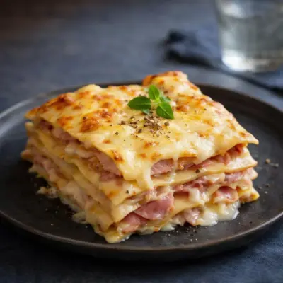 Recette lasagnes au jambon et fromage fondant