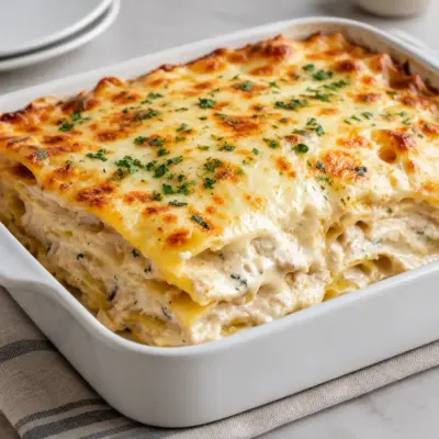 Lasagnes au poulet : gratin crémeux facile